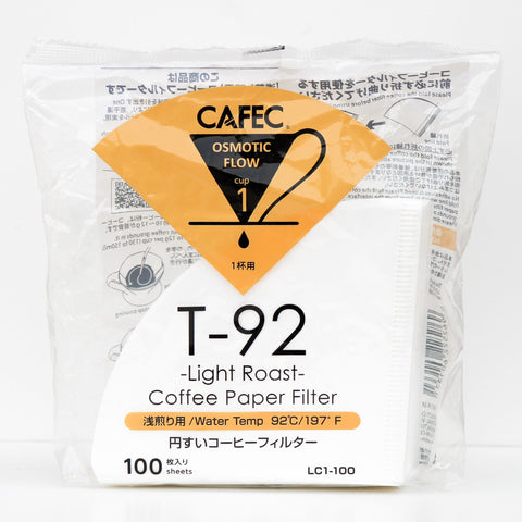 CAFEC | T-92 Light-roast Paper Filter (1-Cup), 100 pcs/pack